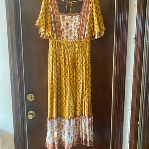 In Bloom Floral Maxi Dress - Yellow and White